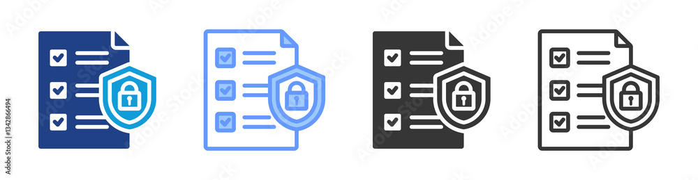 Poster Security Audit icon set multiple style collection