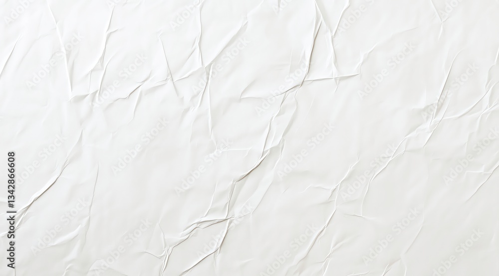 Poster wrinkled paper texture: a close-up of a textured paper, revealing an abstract pattern of creases and