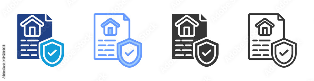 Poster security policy icon set multiple style collection