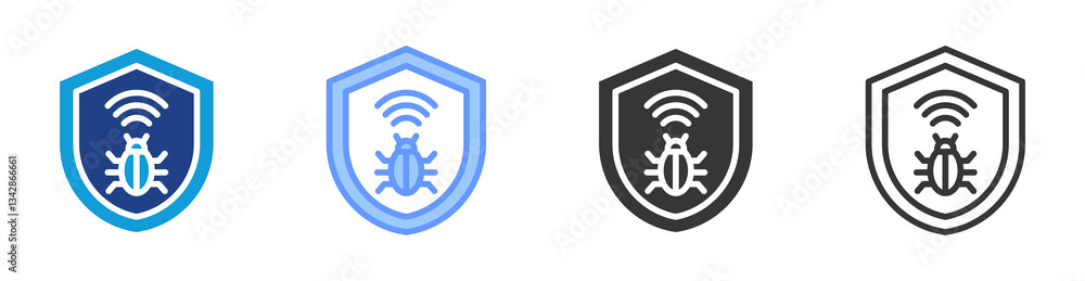 Poster cyber threat icon set multiple style collection
