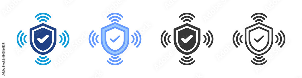 Poster security awareness icon set multiple style collection