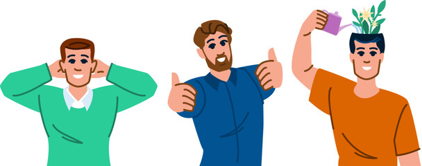 optimism positive thinking man vector