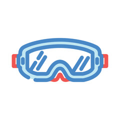 Fototapeta premium goggles ski winter skiing color icon vector illustration