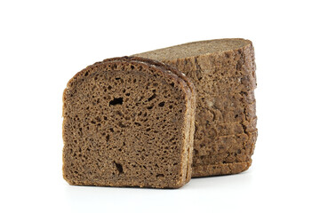 Sliced Whole Grain Bread Displayed on White Background