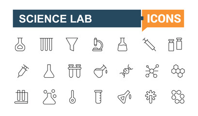Chemistry linear icon. Contains such icons as scientist, research, medical, laboratory, experiment and more. Minimal thin line web icons set. Lab icon set. Conceptual pictogram and infographic.