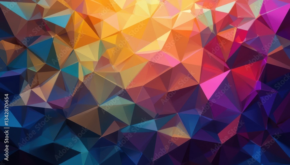 Aufkleber vibrant triangular abstract background colorful geometric design