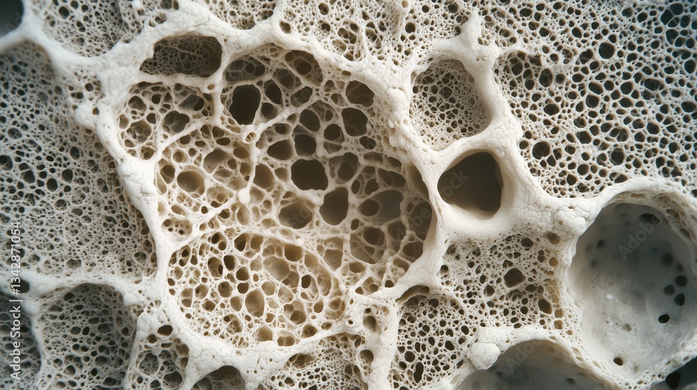 Poster detailed close-up of natural foam structure with unique patterns