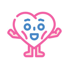 heart character happy emotions color icon vector illustration