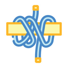 rolling hitch nautical knot color icon vector illustration