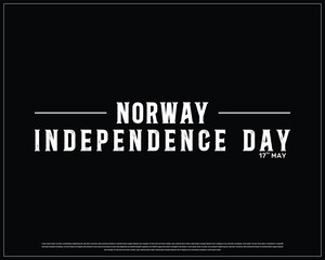 NORWAY Independence Day on a black background, Vector design of Independence day of NORWAY, Typographic Design of NORWAY National Day, Flag typography of NORWAY