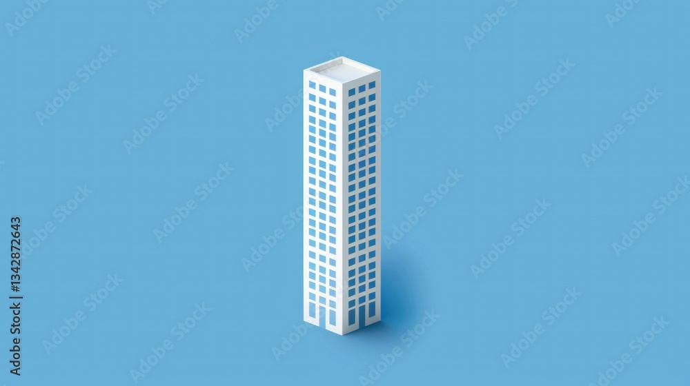 Poster simple vector of a tall skyscraper building icon.