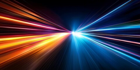 Blurred fast-moving lights add vibrancy to city roads at night.