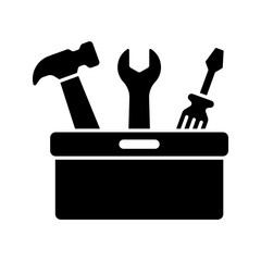Simple tool box icon isolated on white background.