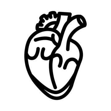 mitral valve prolaps cardiology disease line icon vector illustration