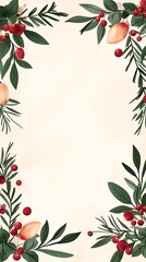 Naklejka premium Festive Floral Frame: Holiday Border Design.
