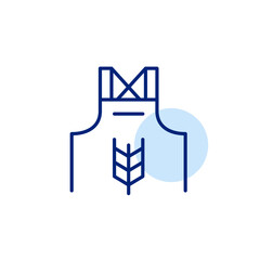 Baker apron with wheat grain. Homemade or artisan bread. Pixel perfect, editable stroke vector icon