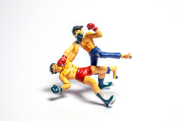 Boxer dolls are fighting
