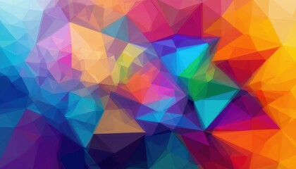 Fototapeta premium Vibrant Triangular Abstract Art Colorful Geometric Design