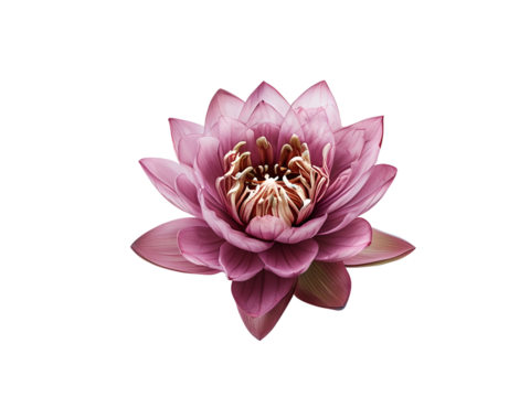 Blooming lotus flower isolated on transparent background 