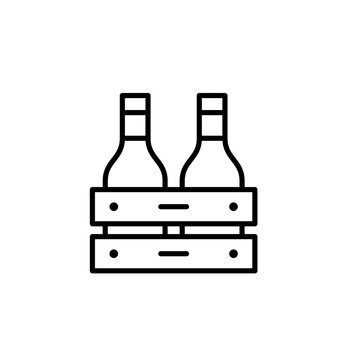 wine bottles in wooden crate clip art preview