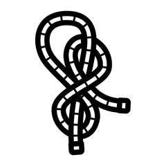 buntline hitch nautical knot line icon vector illustration