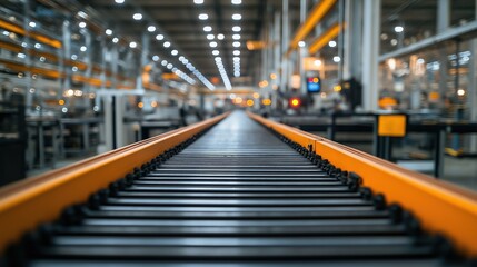 Obraz premium Automated conveyor system in a factory