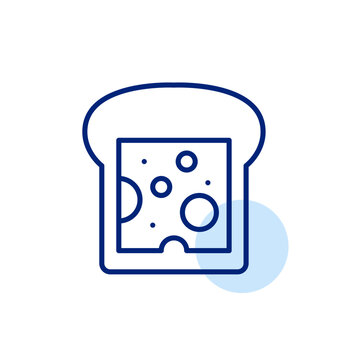 recommend clip art: Slice of cheese on toast bread. Classic breakfast. Pixel perfect, editable stroke vector icon