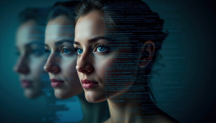 An image representing identity theft and deepfake technology. Promoting prevention of cybercrime and fraud.