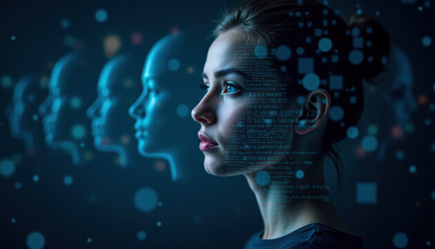 An image representing identity theft and deepfake technology. Promoting prevention of cybercrime and fraud.