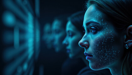 An image representing identity theft and deepfake technology. Promoting prevention of cybercrime and fraud.