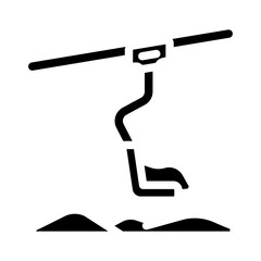 chairlift skier winter skiing glyph icon vector illustration