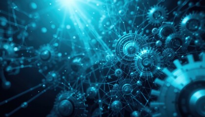 Obraz premium Dynamic Network of Gears Modern Engineering Design