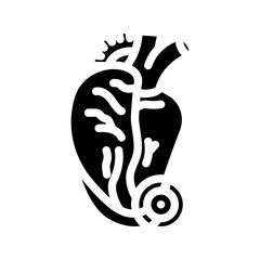 pericarditis cardiology disease glyph icon vector illustration