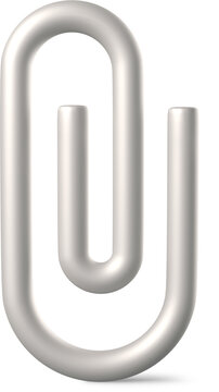 3D Silver paper clip