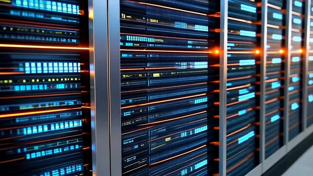 Illuminated Server Racks in Data Center