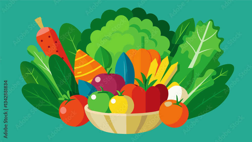 Aufkleber a tantalizing assortment of raw nutrientpacked vegetables perfect for snacking or entertaining.. vec