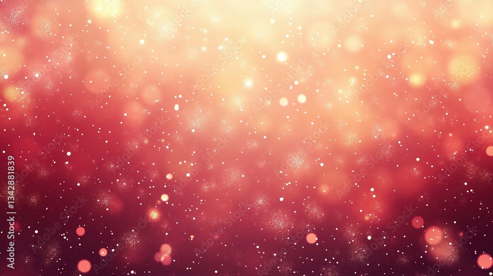 Poster soft red and yellow gradient background with particles and bokeh