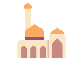 Illustration of an Mosque Islamic Flat