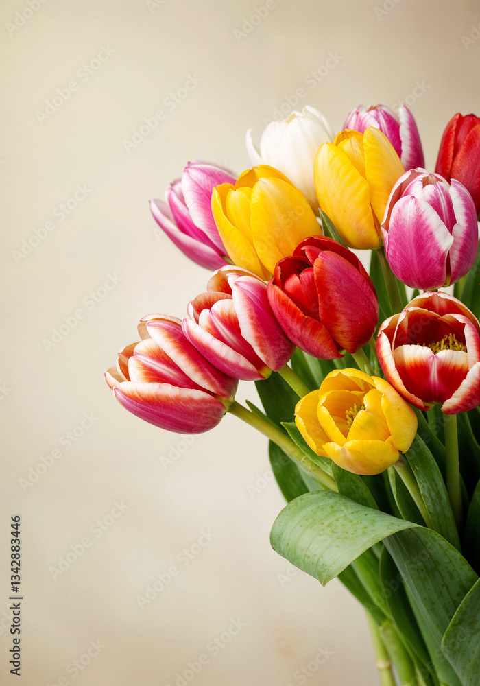Poster festive background with flowers and space for text . generative ai