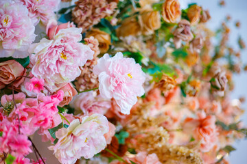 wedding decoration flower backdrop, colorful background