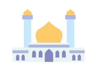 Illustration of an Mosque Islamic Flat