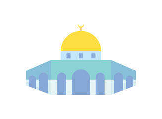 Illustration of an Mosque Islamic Flat