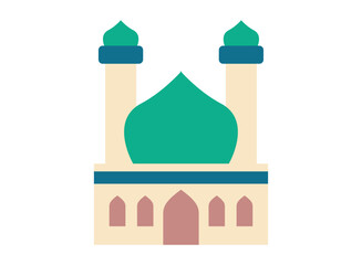 Illustration of an Mosque Islamic Flat