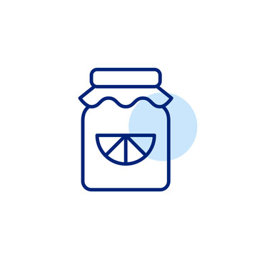 recommend clip art: Citrus jam jar. Sweet preserves. Groceries shopping. Pixel perfect, editable stroke vector icon