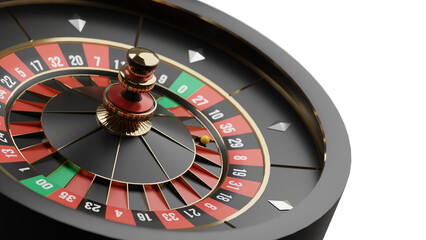 casino roulette wheel transparent background. 3D rendering.