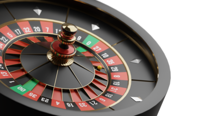 casino roulette wheel transparent background. 3D rendering.