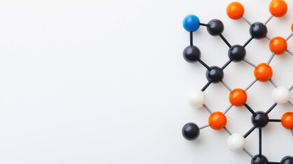 Obraz premium Colorful Molecular Structure on a Clean Background for Science Themes