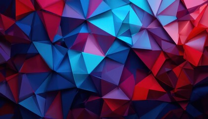 Abstract Triangular Gradient Background Red Blue Dynamic Design