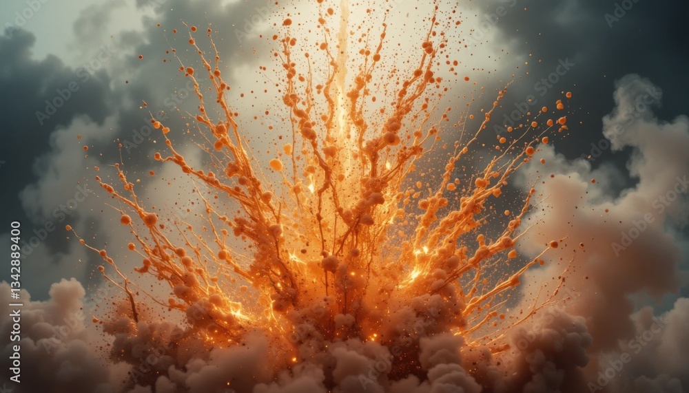 Poster fiery explosion a powerful display of elemental force