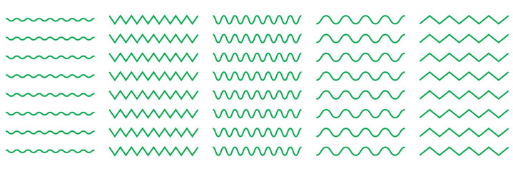 Waves line set. Wave ornament pattern. Set of wavy zigzag lines. Wave thin line background. Vector zigzag and wavy horizontal underline. Vector illustration . 